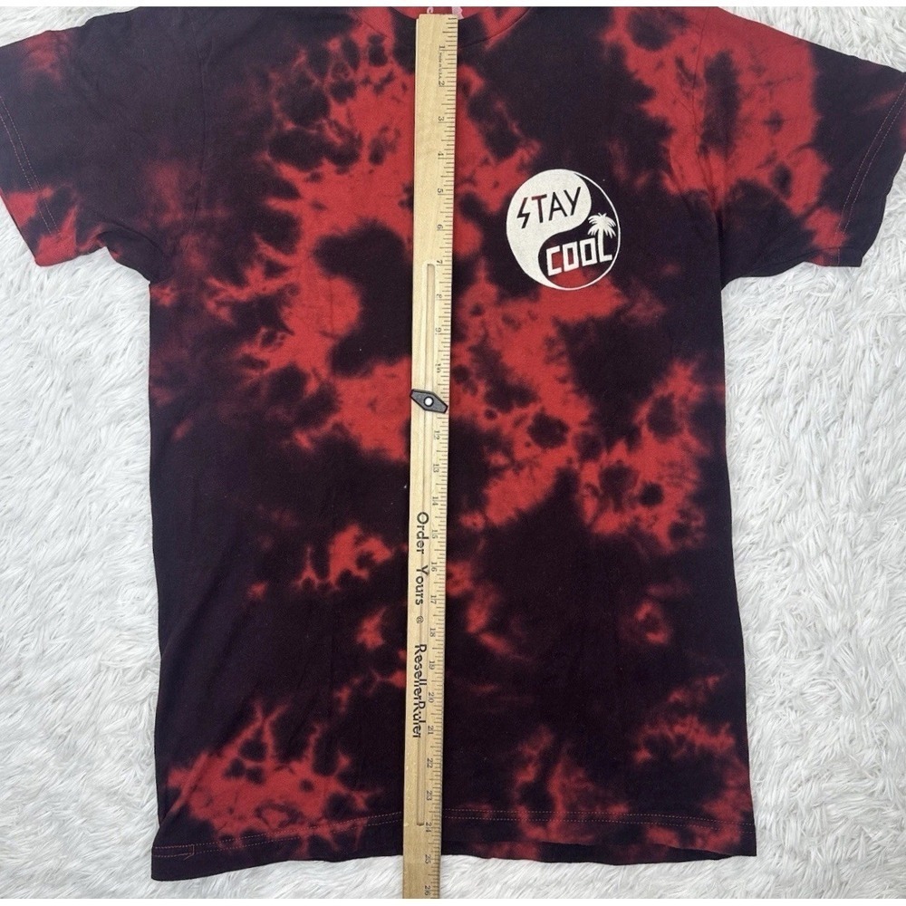 Happy Hour Shades Tie-Dye Graphic T-Shirt Cool Black Red Size M Logo 100% Cotton - Picture 2 of 7